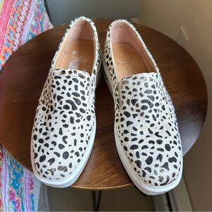 Paolo Genuine Calf Hair Animal Print Platform Slip-Ons | Streetwear Chic sz 7.5